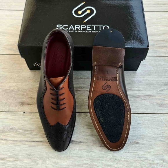 Handmade Leather Spectator Dress Shoe for Men - Picture 2 of 5